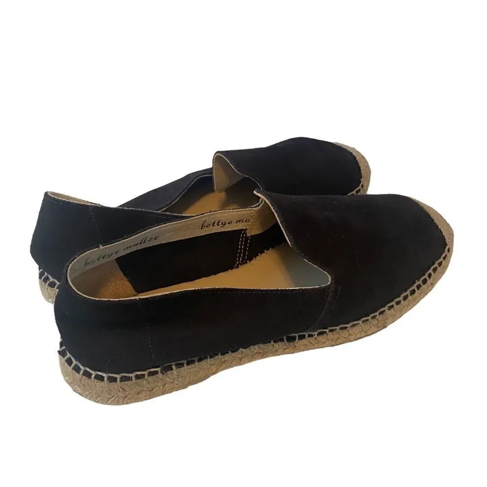 bettye muller Dark Blue Leather Espadrilles in Ladies Size 37(6.5)